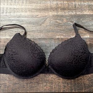 Aerie Black Lace Plunge Bra